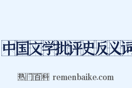 中国文学批评史反义词是什么意思的图片